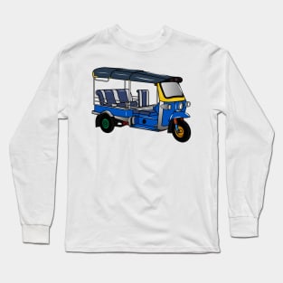 Tuk tuk cartoon illustration Long Sleeve T-Shirt